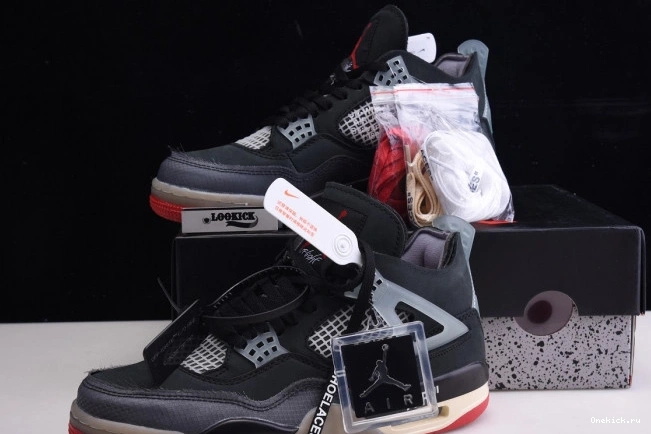 One Kick Retro Jordan CV9388-001 Air 4 x Off White Bred 0707